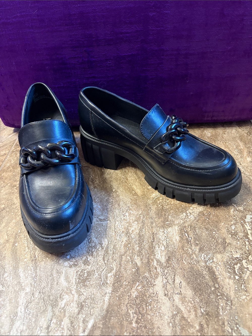 Michael Shannon Black Chunky Chain-Trim Loafers